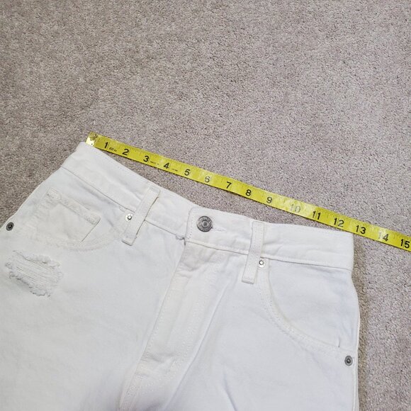 LEVI'S High Waisted Mom Jean Shorts 3" Distressed 100% Cotton White Women's 25 - Picture 12 of 15